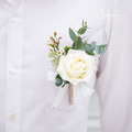 SÜSS 白玫瑰鮮花胸花_1