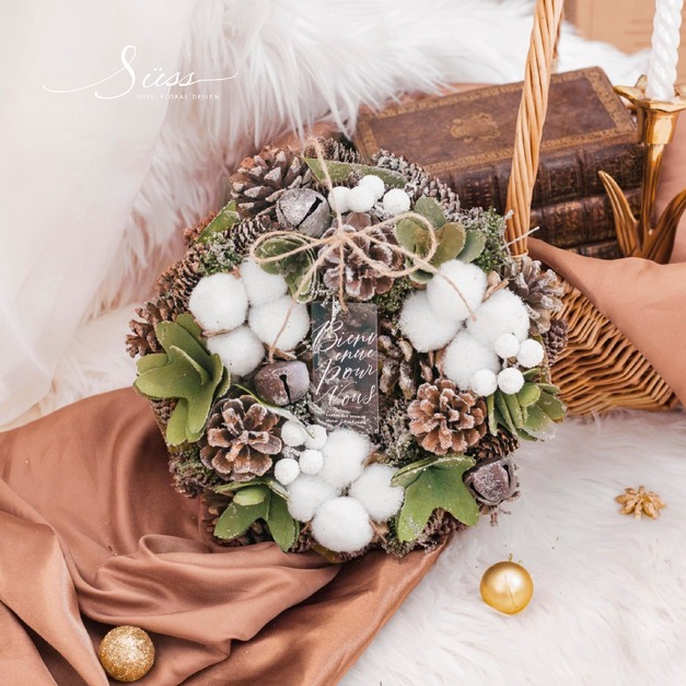 SÜSS聖誕限定 日本進口仿真乾燥花圈