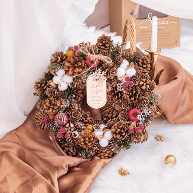 SÜSS聖誕限定 日本進口仿真乾燥花圈