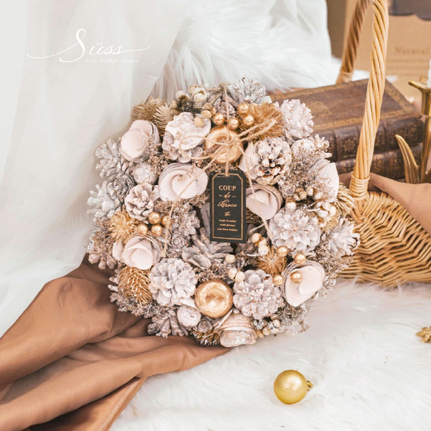 SÜSS聖誕限定 日本進口仿真乾燥花圈