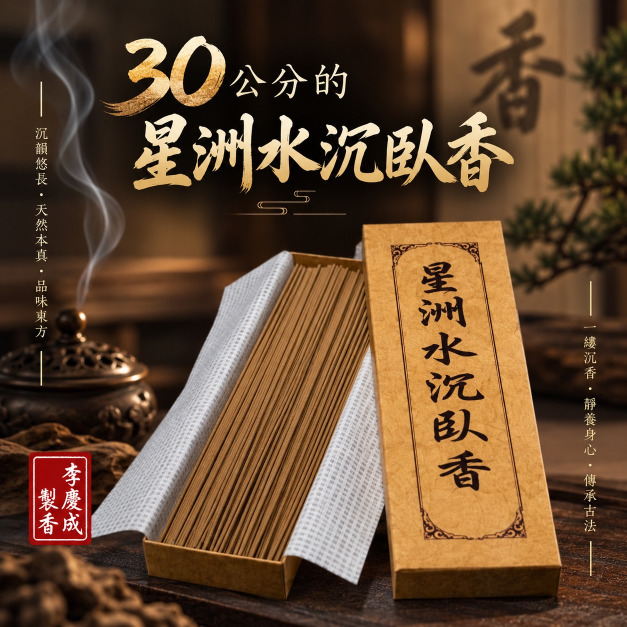 星洲水沉臥香 30公分
