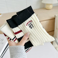 韓國撞色條紋刺繡數字中筒襪~組合價賣場任選3雙200~_8