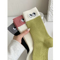 韓國氛圍感刺繡眼睛中筒襪~組合價賣場任選3雙200~_9