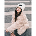 凱旋門撞色加厚兔毛毛帽_4