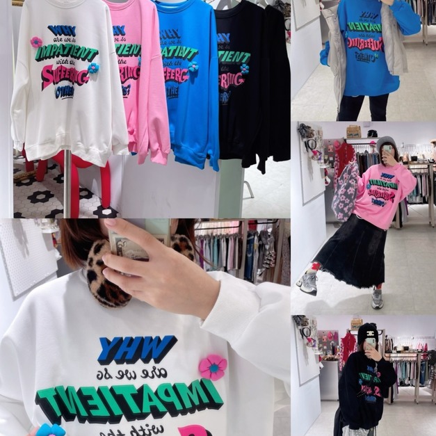 韓國潮牌感立體小花TEE