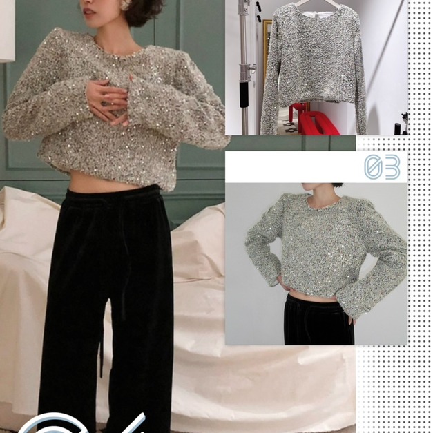 法式亮片設計款上衣