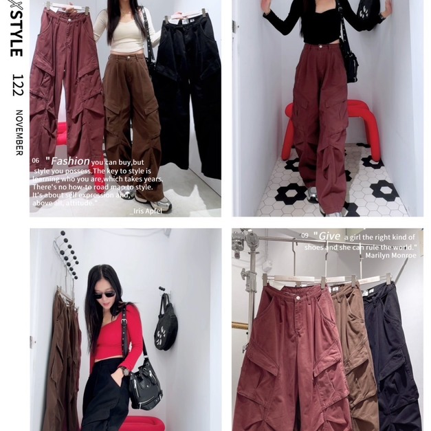 韓國男友彎刀工裝褲