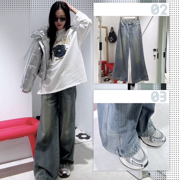 外流設計款刷紋牛仔褲