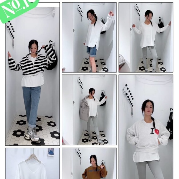 大學T瑜珈褲好朋友~V領弧形TEE