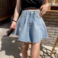 高腰闊腿A字牛仔短褲裙_8