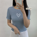 6折出清~韓國小愛心滾邊上衣_3