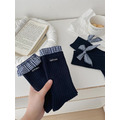 韓國甜美花邊格子蓬蓬蝴蝶結中筒襪~組合價賣場任選3雙200_7