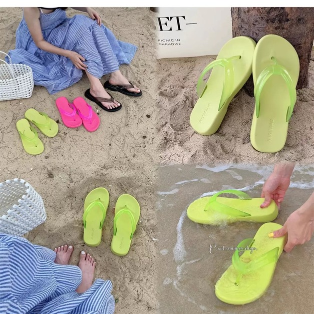 果凍人字拖鞋居家室內外穿沙灘涼鞋拖鞋