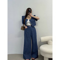 韓國短版外套+落地褲套裝_4