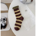 復古鹹菜撞色條紋拼接堆堆襪~組合價賣場任選3雙200_9