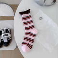 復古鹹菜撞色條紋拼接堆堆襪~組合價賣場任選3雙200_8