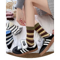 復古鹹菜撞色條紋拼接堆堆襪~組合價賣場任選3雙200