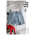 6折出清~韓國破得很帥牛仔短褲_8