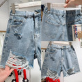 6折出清~韓國破得很帥牛仔短褲_9