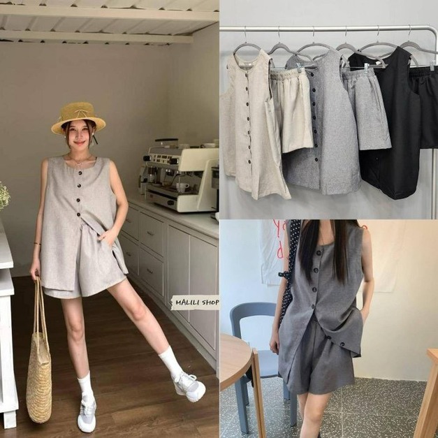 6折出清~排釦背心西裝料套裝