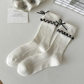 日系木耳邊蝴蝶結翻口中筒襪~滿滿少女心~組合價賣場任選3雙200_9