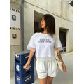 韓國爆款接紗短版字母上衣_1