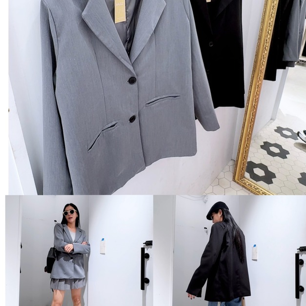 韓國純色西裝外套