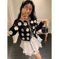 韓國鉤花花朵毛衣外套_4