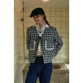韓國MINI蕾絲格紋外套_2