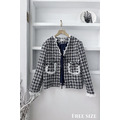 韓國MINI蕾絲格紋外套_9