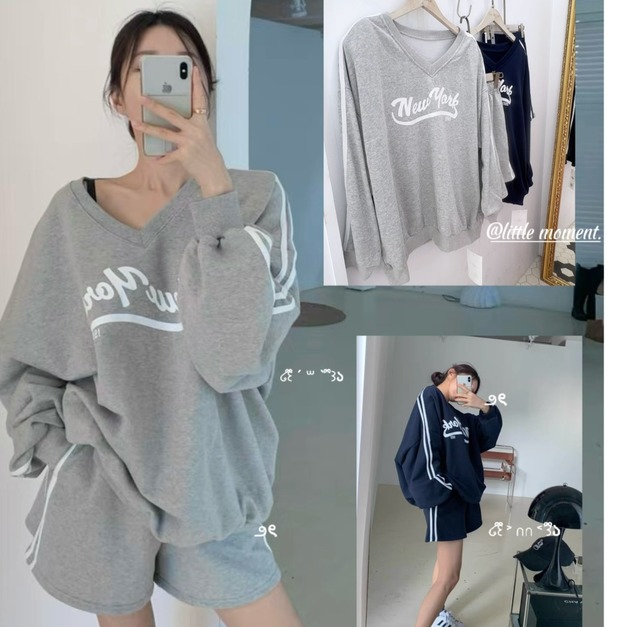 INS運動風字母印花TEE+休閒短褲