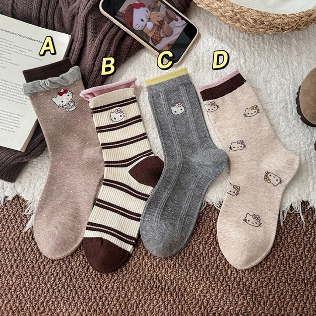 可愛卡通KT堆堆襪～少女氣質~組合價賣場任選3雙200