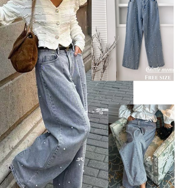 韓國URBAN珍珠牛仔褲