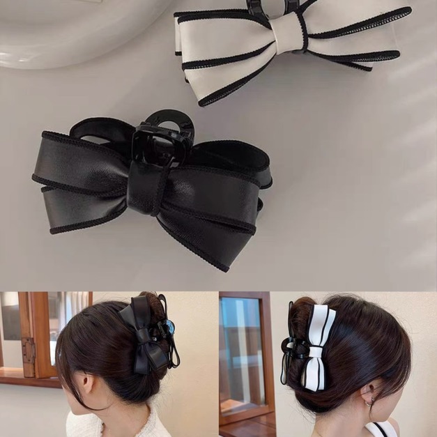 小物分享～赫本風蝴蝶結抓夾高級感盤髮