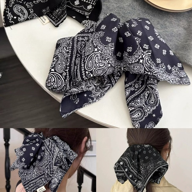 小物分享～高級感緞面方巾大腸圈馬尾馬尾