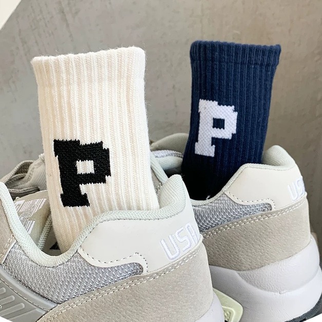 P字母秋冬季厚毛巾中筒襪~組合價賣場任選3雙200