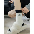 下雪天也可以很温暖～貂绒加厚毛茸茸保暖刺绣中筒襪~組合價賣場任選3雙200_5