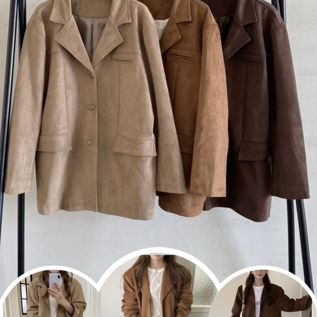冬天的味道~麂皮西裝外套