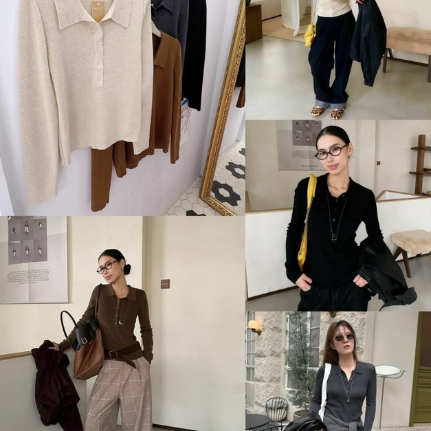 簡約排釦針織背心