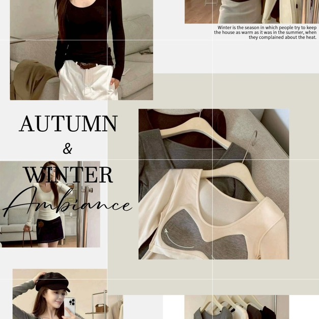 不跑杯～內罩杯刷毛U領T