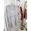 毛線字母長版針織上衣_12
