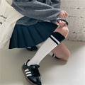 學院風條紋小腿襪_1