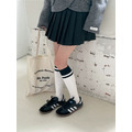 學院風條紋小腿襪_2