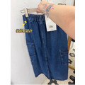 復古口袋開叉牛仔裙_8