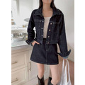 牛仔外套+短裙套裝_1