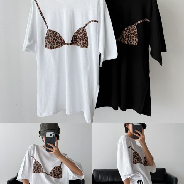韓國可愛豹紋小可愛棉TEE