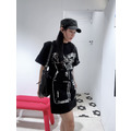 韓國時髦設計感短袖連身裙_2