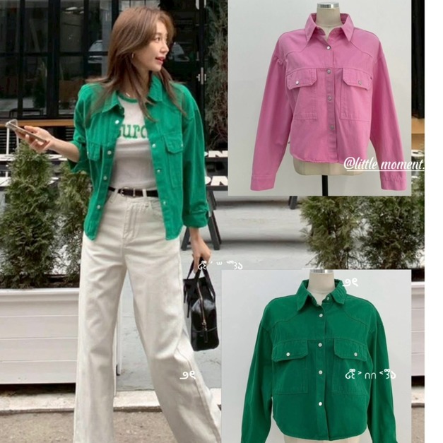 韓國水洗棉二口袋2穿外套襯衫