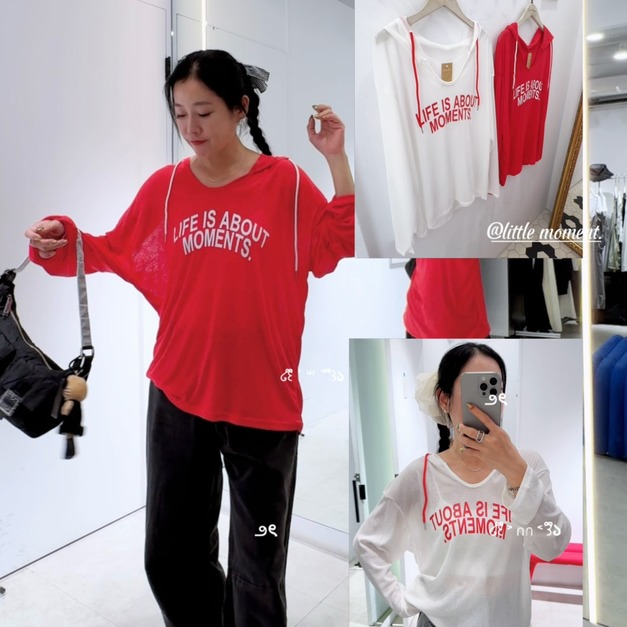 印花字母連帽防曬TEE