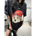 韓國可愛狗狗印花墊肩短TEE_3